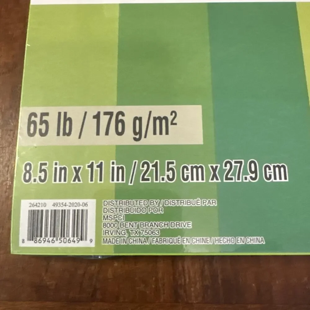 Recollections Green- Lime Green Cardstock Paper 8.5